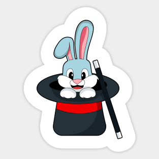 Rabbit at Magic with Wand & Hat Sticker